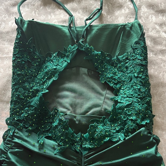 Kiss Prom Green Lace Audrey Hoco Dress - Picture 6 of 7